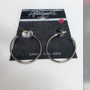 NWT silver surgical steel hoop earrings